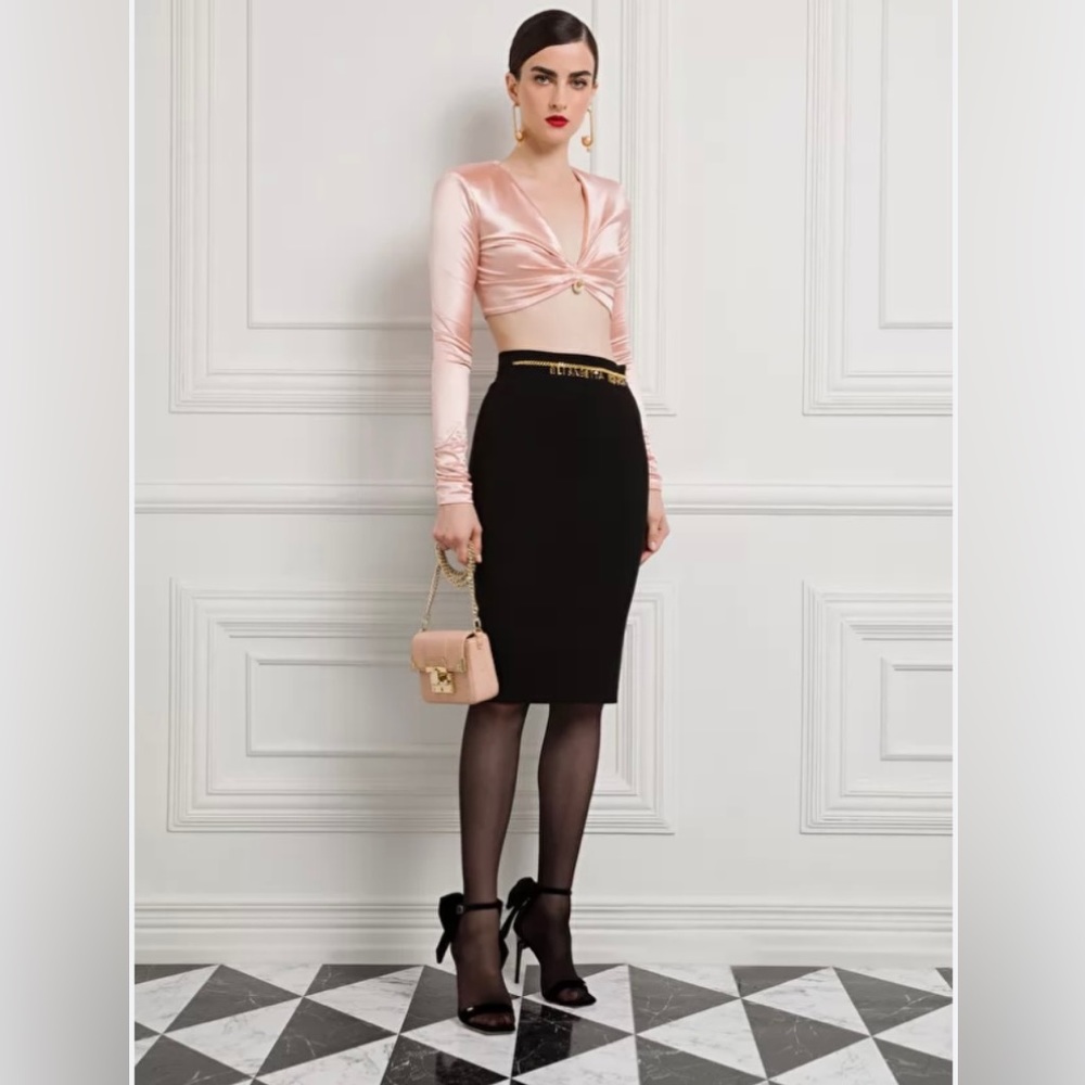 Elisabetta Franchi Black Pencil Skirt